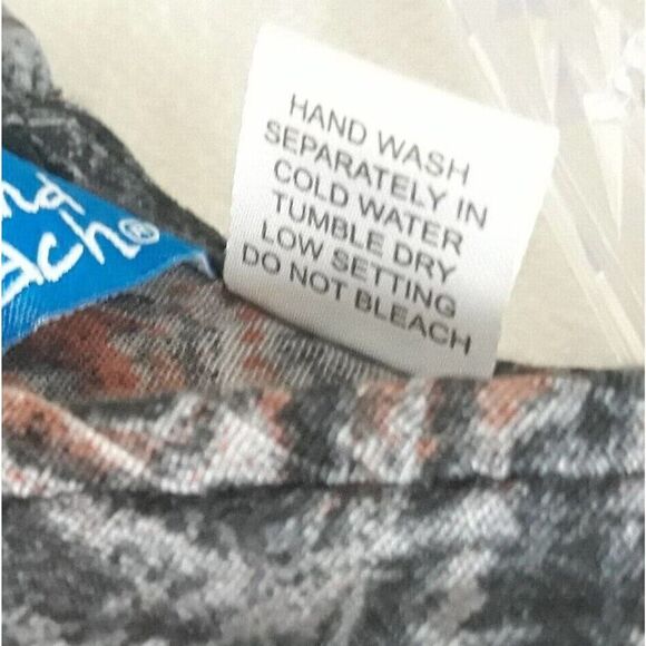 Island Beach Cover up Dress Womens Medium Brown Black Blue Abstract Rayon Tie - Picture 9 of 9